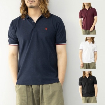 吸汗速乾TC鹿の子衿ラインポロシャツ|トップス|メンズ