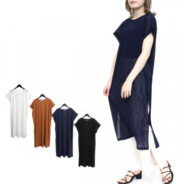 シアースラブリブバックリボンノースリーブワンピース|ワンピース・ドレス|レディース