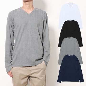 ランダムテレコVネックロングTシャツ|トップス|メンズ