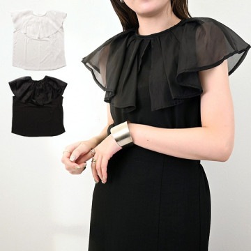 天竺×オーガンジードッキングビッグカラートップス|トップス|レディース