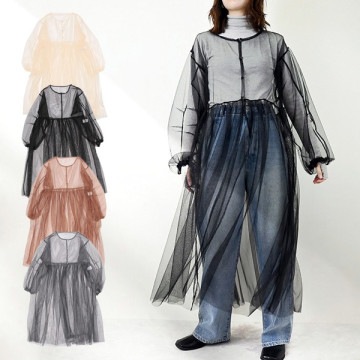 チュールシアーオーバーワンピース|ワンピース・ドレス|レディース