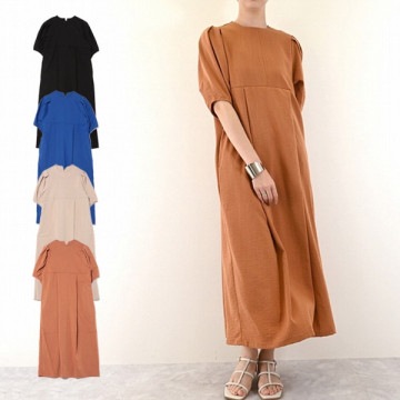 リネンタッチランタンスリーブワンピース|ワンピース・ドレス|レディース