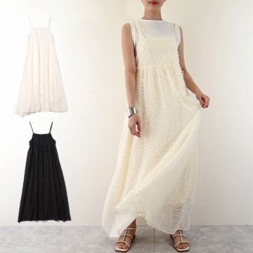 リボンカットジャガードキャミワンピース|ワンピース・ドレス|レディース