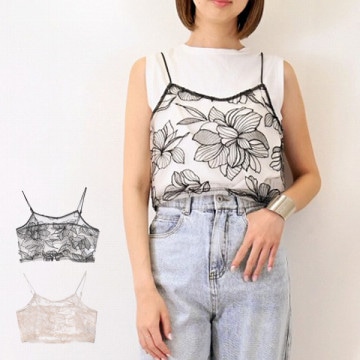 チュール花柄刺繍ビスチェ|トップス|レディース