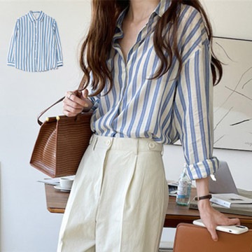 ストライプ柄シャツ|トップス|レディース