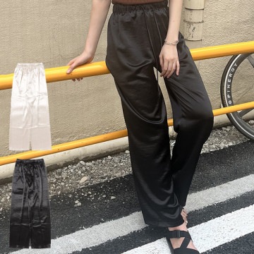 サテンワイドパンツ|パンツ|レディース