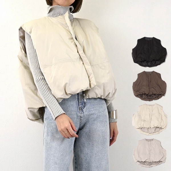 23区ゴルフ　ダウンベスト　ワンピースベスト タフタファイバーボール×ファー 23区ゴルフ ダウンベスト ワンピースベスト タフタファイバー