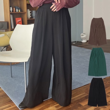 レーヨンライクワイドパンツ|パンツ|レディース