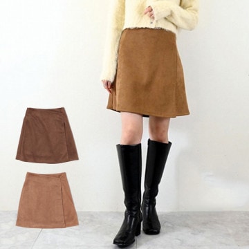 フェイクスウェードラップミニスカート|スカート|レディース