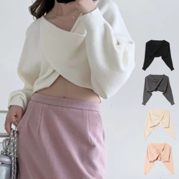 クロスショートニット|トップス|レディース