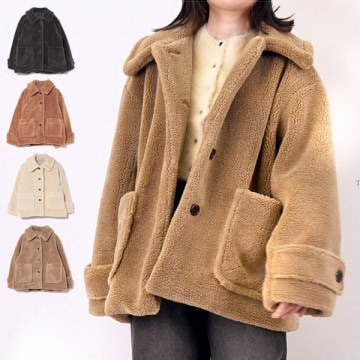 ボアステンカラーミドルコート|アウター|レディース