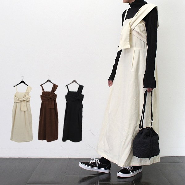 コーデュロイフロントツイストジャンパースカート | レディース