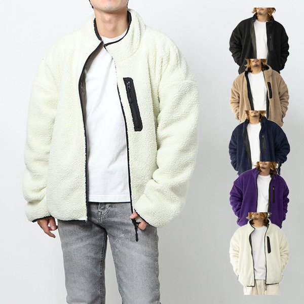 薄中綿リバーシブルボアブルゾン メンズ アウター ジャケット ブルゾン Styleblock スタイルブロック