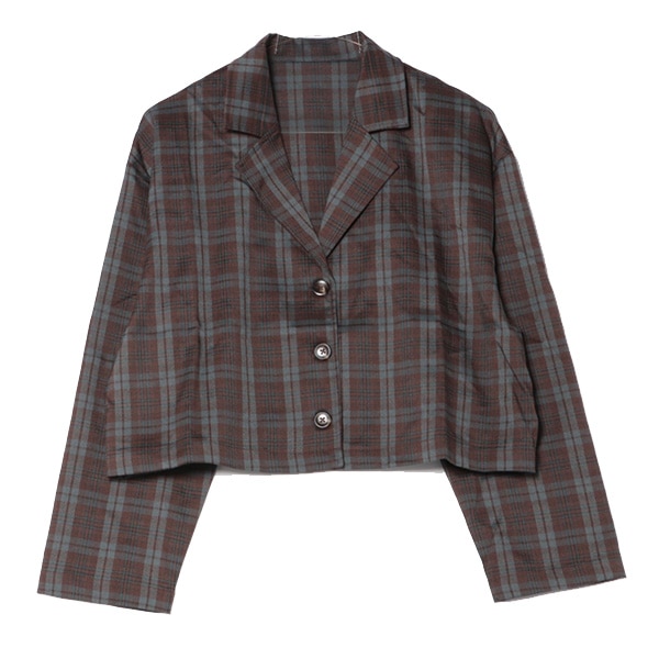 チェック柄ショートジャケット | レディース,アウター
