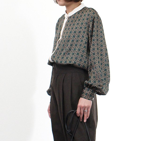 Theory 20ss チェーン柄シャツブラウス ブラック DIESEL (ディーゼル) ロゴ刺繍 チェック柄 長袖 シャツ