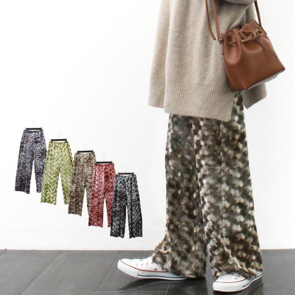 ベロアタイダイプリントストレートパンツ レディース パンツ ロングパンツ Styleblock スタイルブロック