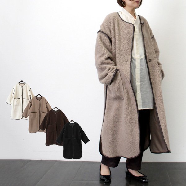 ボア合皮パイピングコート レディース アウター コート Styleblock スタイルブロック