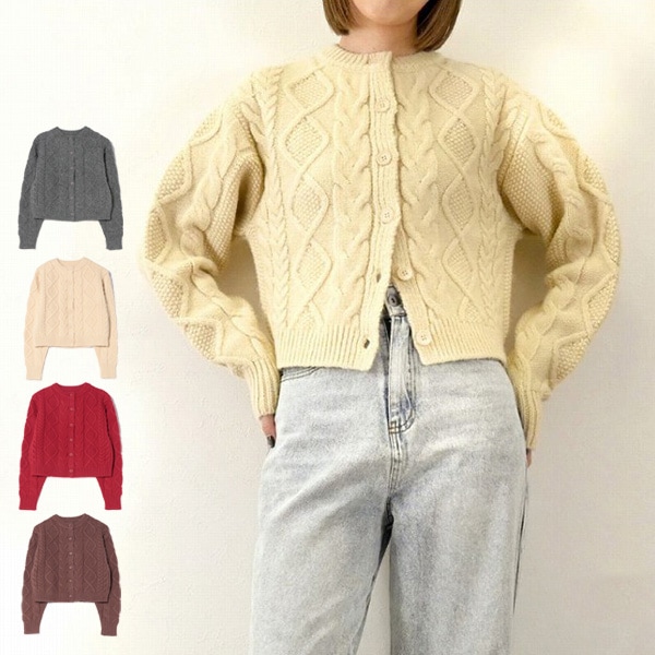 ケーブルニットカーディガン | レディース,トップス