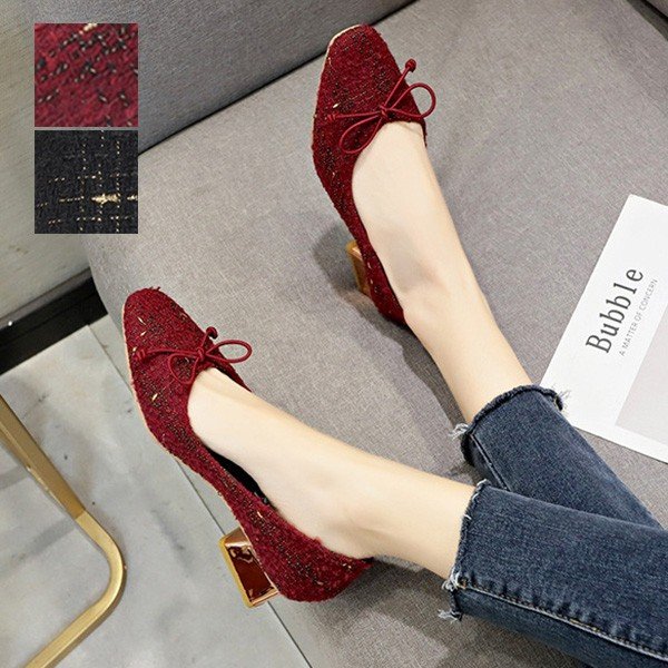 リボン付きツイードパンプス レディース シューズ パンプス Styleblock スタイルブロック