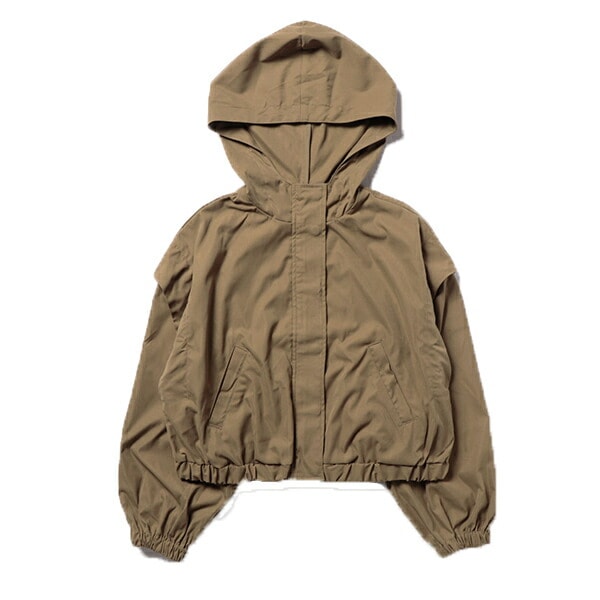 シャークスキンボリュームスリーブショート丈マウンテンパーカー