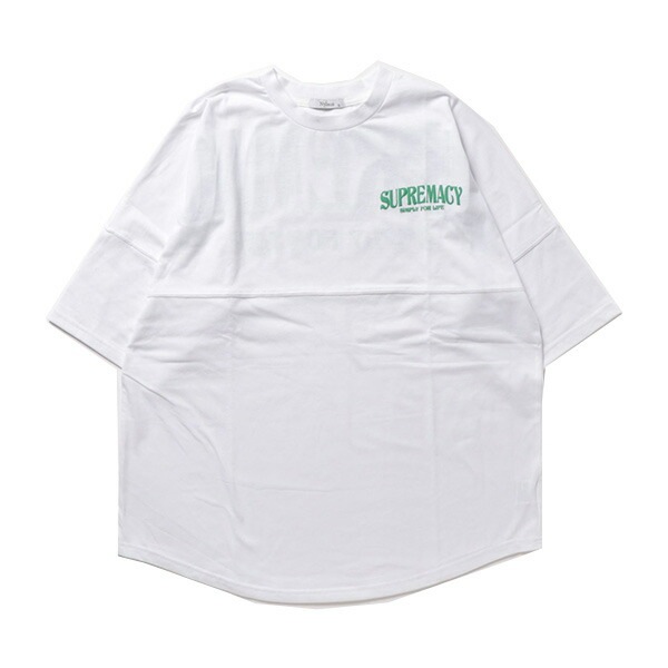 BIGロゴプリント入り5分袖ビッグシルエットTシャツ(SUPREMACY