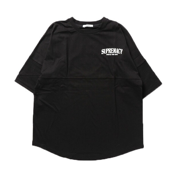 BIGロゴプリント入り5分袖ビッグシルエットTシャツ(SUPREMACY