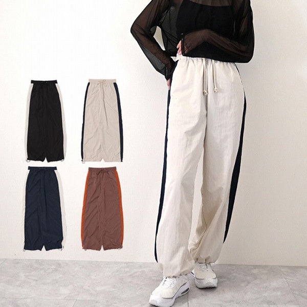 AA ダブルエー BAKER パンツ PPL M レディース B：MING by BEAMS パンツ ベイカー タック ワイド パンツ（S〜L