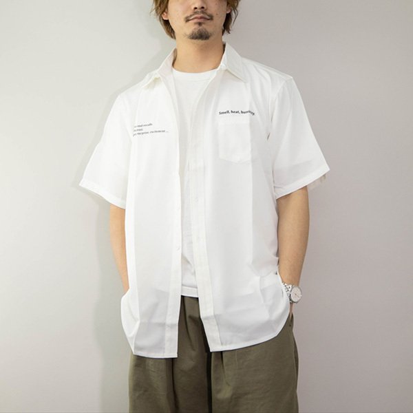 SOIL ホワイト 半袖シャツ ピンタックデザイン 大きいサイズ メンズ THE NORTH FACE (ザ ノースフェイス) 総柄
