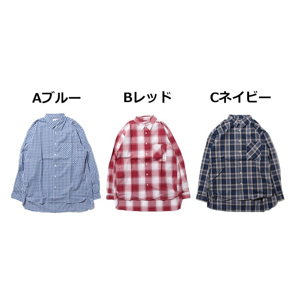 平織チェック柄長袖シャツ(BIGシルエット) | メンズ,トップス