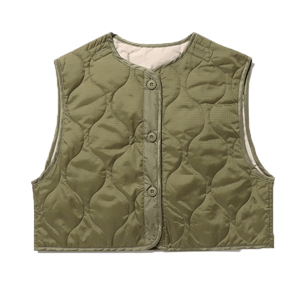 ロエフ　ツイルショートベスト　限定お値下げ！ LOEFF ロエフ CVLY ツイル ショート ベスト ブラック サイズ1