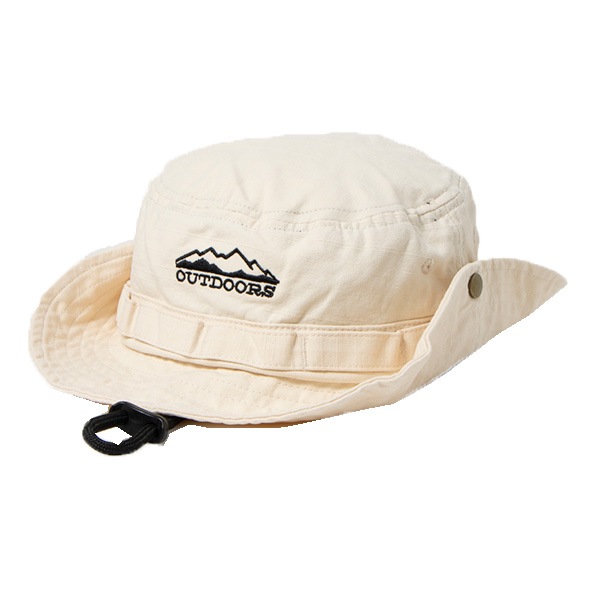 美品 22SS サカイ サファリハット ダブルブリム ベージュ ロゴ刺繍 1 中古・古着通販】sacai (サカイ) Double Brim Bucket Hat/ダブル