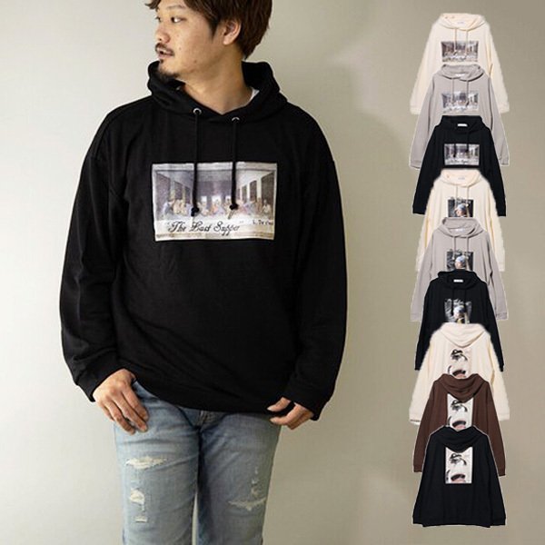 裏毛アートプリントビッグパーカー メンズ トップス Styleblock スタイルブロック