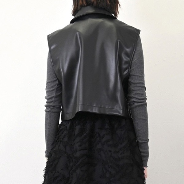 新品未使用品　SYSORUS フェイクファー&レザーショートベスト ショート丈ファーベスト | レディースファッション通販 - DHOLIC