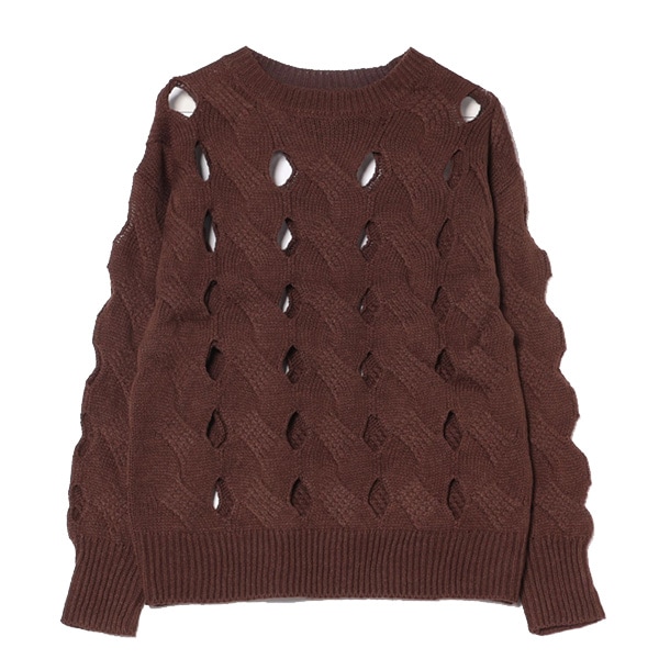 ハグオーワー　パターンメッシュニットプルオーバー ハグオーワー パターンメッシュニットプルオーバー