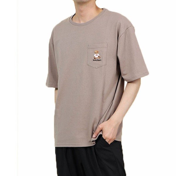 テディベア刺繍ポケット付きTシャツ | メンズ,トップス,カットソー・T テディベア刺繍ポケット付きTシャツ | メンズ,トップス,カットソー・T