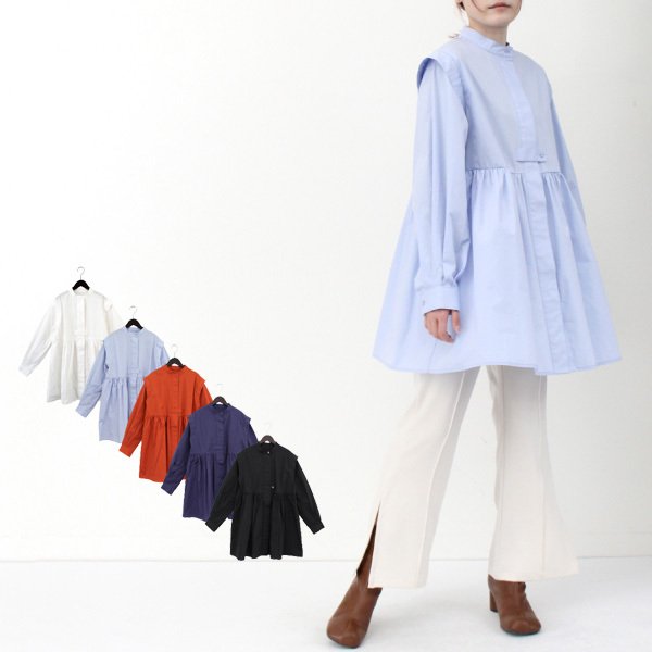 ブロードスタンドカラーチュニックシャツ レディース トップス シャツ ブラウス Styleblock スタイルブロック