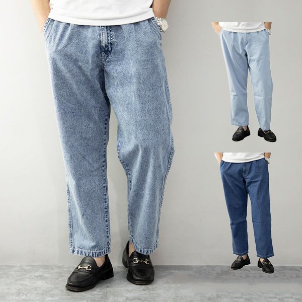 ライトオンスデニムタックワイドパンツ メンズ ボトムス デニム Styleblock スタイルブロック ライトオンスデニムタックワイドパンツ メンズ ボトムス デニム Styleblock スタイルブロック