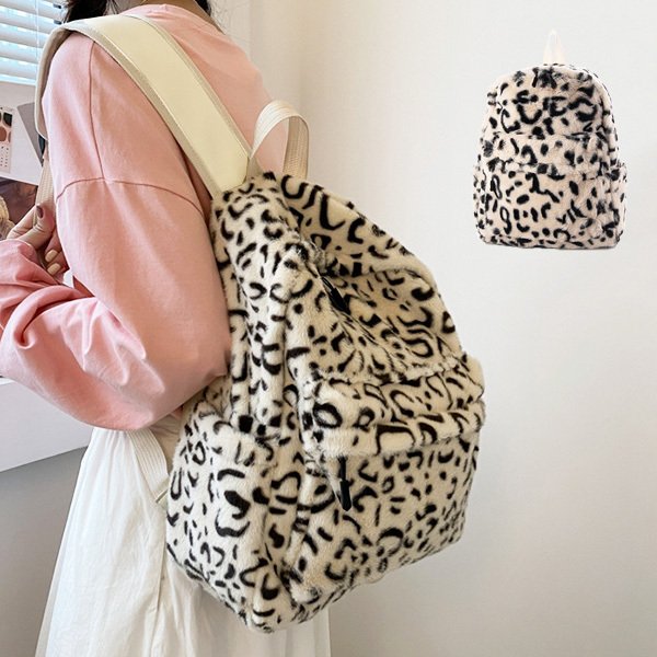 レオパード柄もこもこリュックサック | レディース,バッグ