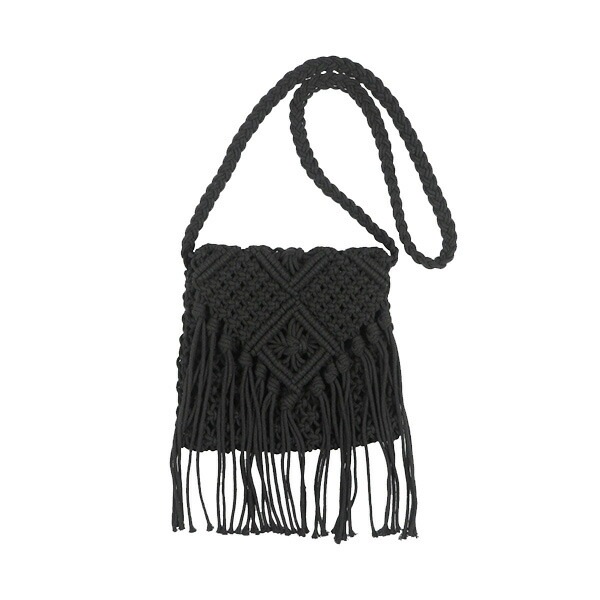 マクラメ編みフリンジショルダーバッグ | レディース,バッグ