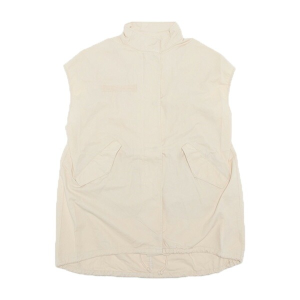 綿ツイルバックギャザーミリタリーベスト | レディース,トップス