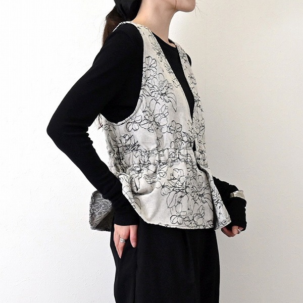 花柄ジャガードデニム2WAYビスチェ | レディース,トップス