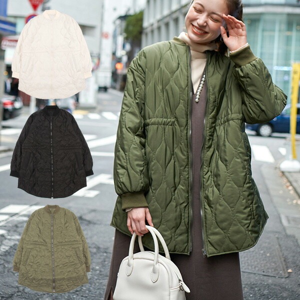 極美品✨バルマン ブルゾン モッズコート ロング丈 黒 L キルティング ジップ 中綿キルティングミドル丈ブルゾン | レディース,アウター,ジャケット