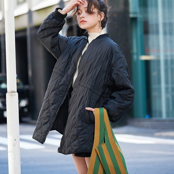 powder ブルドッグ柄キルティングブルゾン powder ブルドッグ柄キルティングブルゾン