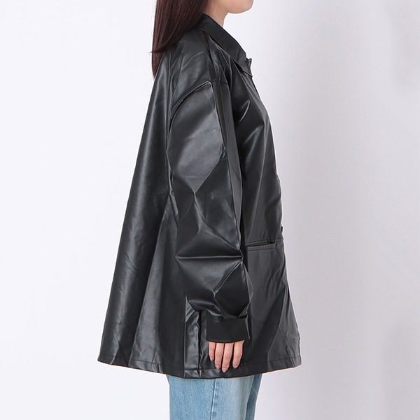 再出品！EDGY MODE　セットアップ対応　フェイクレザージャケット　グレー hare HARE EDGY MODE フェイクレザーダブルジャケット ブラック