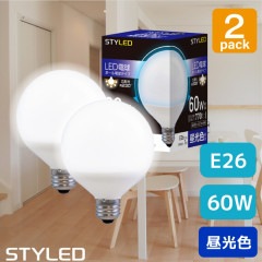 【2個セット・1個当たり649円】E26口金 LED電球 ボール電球形 7.0W 広配光タイプ 60W相当 昼光色（770lm） G95 ボール電球タイプ|ボール電球タイプ|LED電球 E26口金 6