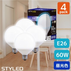 【4個セット・1個当たり599円】E26口金 LED電球 ボール電球形 7.0W 広配光タイプ 60W相当 昼光色（770lm） G95 ボール電球タイプ|ボール電球タイプ|LED電球 E26口金 6