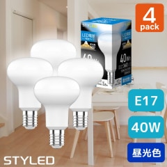 【4個セット・1個当たり398円】E17口金 LED電球 レフ電球タイプ 40W相当 配光角120度 昼光色（360lm）スポットライト 密閉器具対応|LED電球 ハロゲン電球・レフ電球タイプ