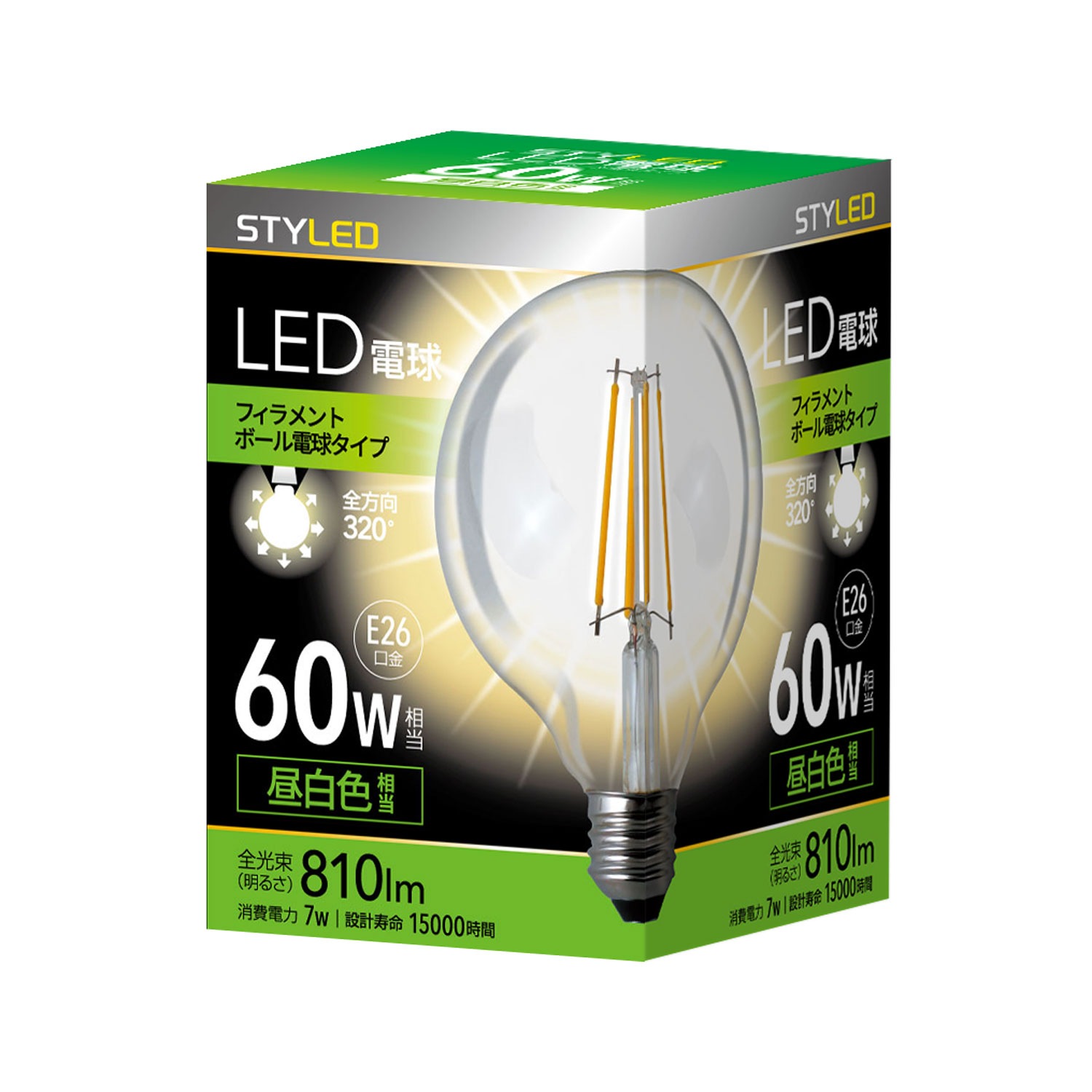 LED�ŵ� E26���� 60W������810�롼��������������ס����� �ե������ ���ꥢ�ŵ奿���� �ܡ����ŵ�� �����ǥꥢ ��ȥ� HDGC60N1