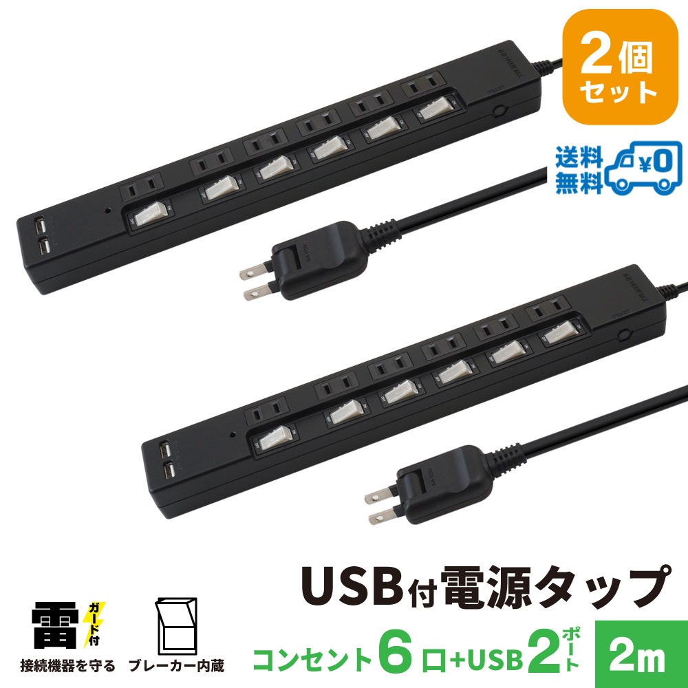 �Ÿ����å� USB�� 2m �륬���� 6�ĸ� 2�ĥ��å� STP6UA2B-2X2 STYLED