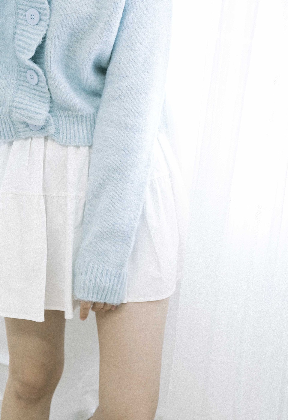 sky blue knit cardigan